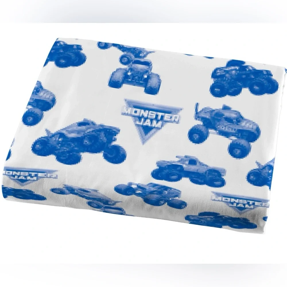 Monster Jam Full Size Monster Truck 4 Piece Sheet Set Grave Digger Megalodon